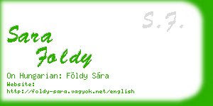 sara foldy business card